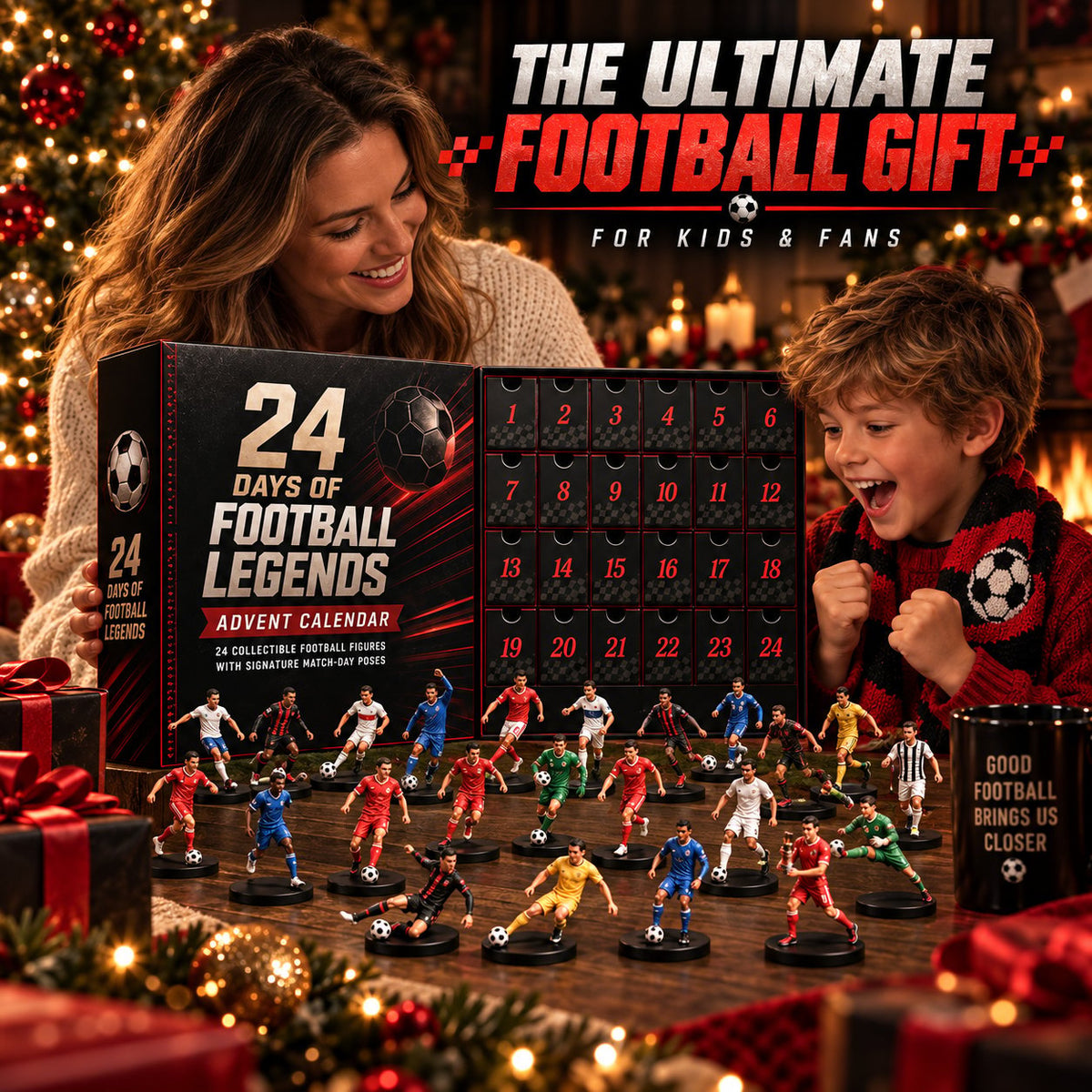 🎅50% Off Christmas Pre-Sale🔥24 Days of Football Legends Advent Calendar | 24 Collectible Player Figures