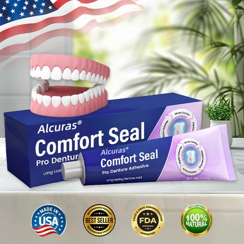 🔥 LIMITED SPECIAL OFFER 🔥 Alcuras® Comfort Seal Pro Denture Adhesive🦷💜FDA Certified (Clinically Proven 96- Hour Lock Hold for Secure, Comfortable & Zinc-Free Denture Fit)