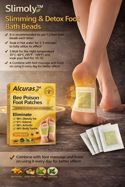 Alcuras® Bee Venom Lymphatic Drainage & Slimming Foot Patches 🌿👣