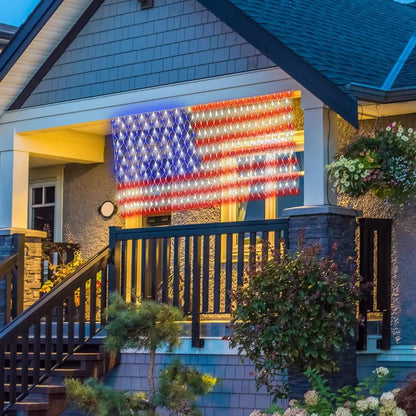 Outdoor solar American flag light, 6.5 ft x 3.28 ft, ultra-bright; suitable for Independence Day, National Day, and Memorial Day decorations; waterproof solar outdoor light