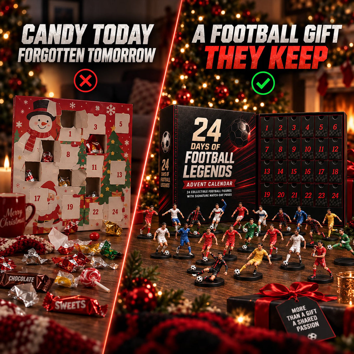 🎅50% Off Christmas Pre-Sale🔥24 Days of Football Legends Advent Calendar | 24 Collectible Player Figures